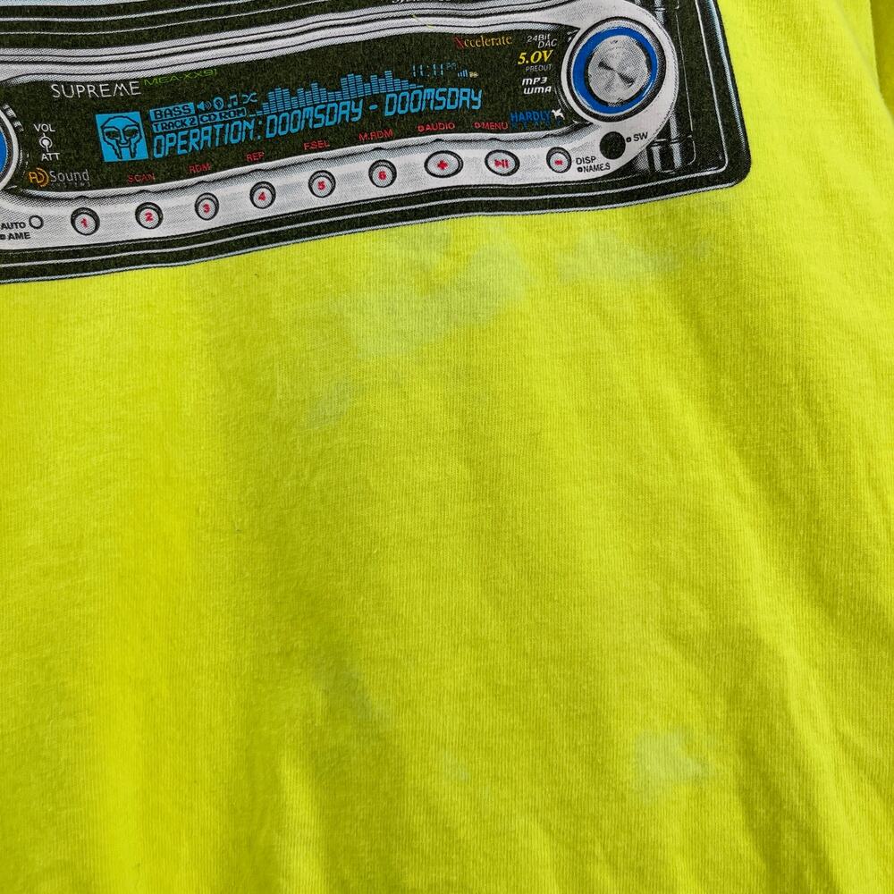 SS25 2025 Supreme NYC MF Doom Doomsday Receiver Tee in Fluorescent Yellow L - Picture 3 of 5